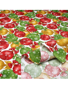 Tela Navidad Bolas Verdes Moña | Alegres Diseños para Decoración 2