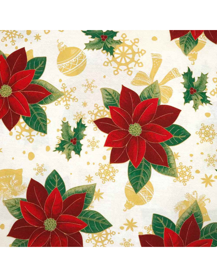 Tela Navidad Flor de Pascua | Telas para Decoración Navideña