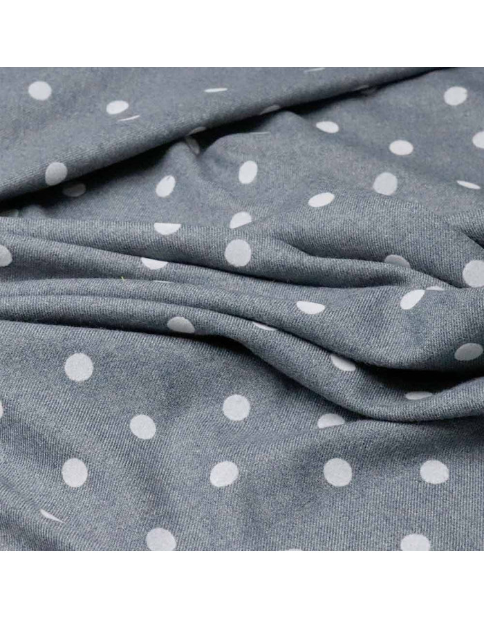 Paño Liso Gris con Lunares - Tela Infantil e Invernal Gris