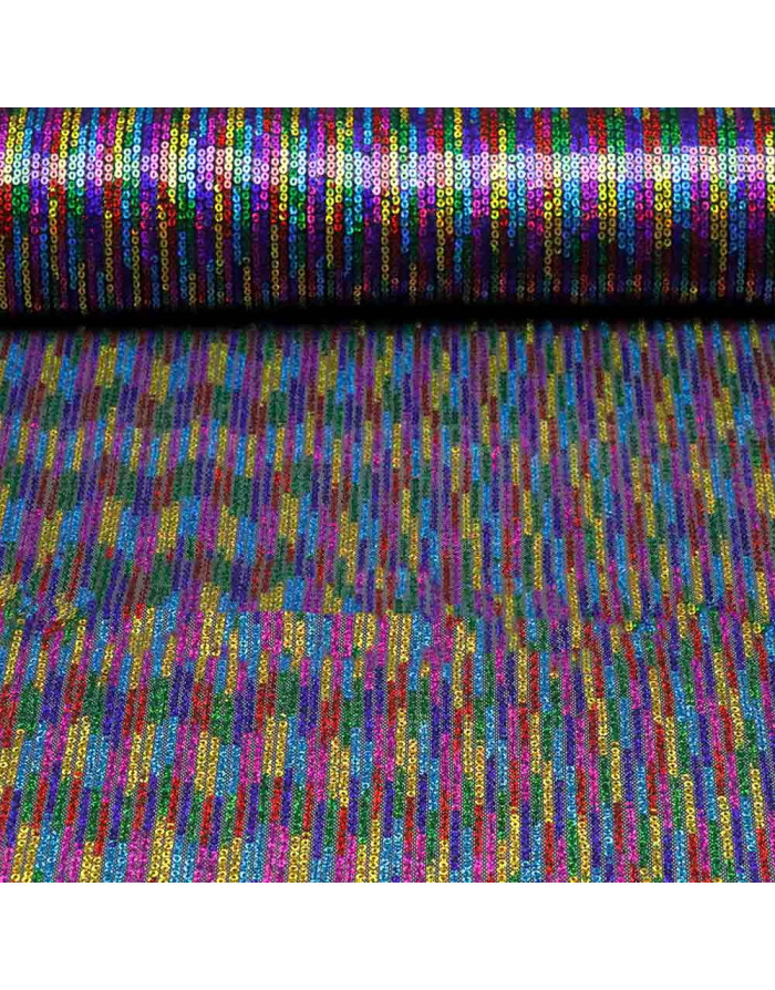 Telas de Lentejuelas Multicolores - Lentejuelas para Carnaval - Imagen 1