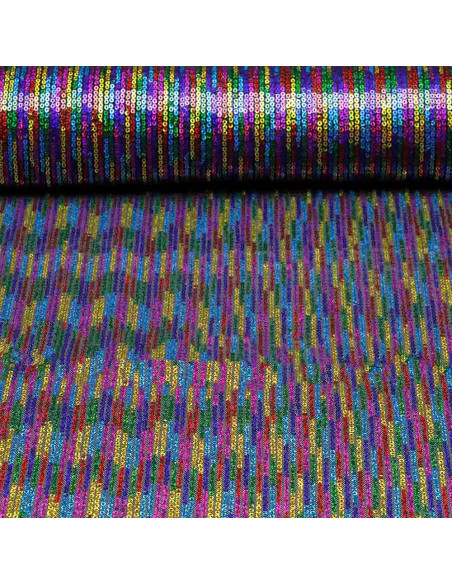 Telas de Lentejuelas Multicolores - Lentejuelas para Carnaval - Imagen 1