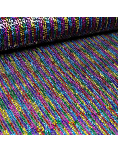 Telas de Lentejuelas Multicolores - Lentejuelas para Carnaval - Imagen 2