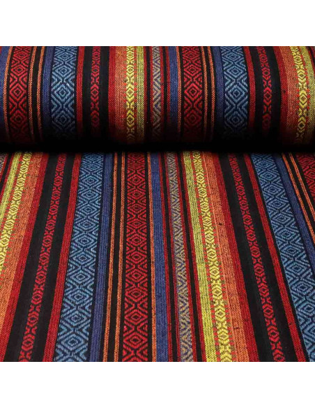Tela Alpujarreña Rayas Azteca - Tradición en Tus Manos - Imagen 1