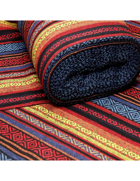 Tela Alpujarreña Rayas Azteca - Tradición en Tus Manos - Imagen 3