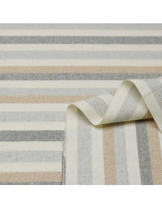 Tela Rayas Beige Panamá Celia: Telas para Tapizar Sillones - Imagen 2