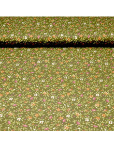 Tela Estampada Verde Caqui Jardín