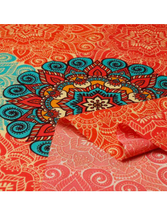 Tela Carnaval Mandala Coral - Tela para Disfraces 2