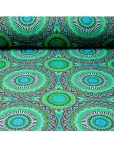 Tela Carnaval Mandala Verde - Telas de Carnaval en Ofertas