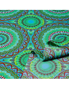 Tela Carnaval Mandala Verde - Telas de Carnaval en Ofertas 2