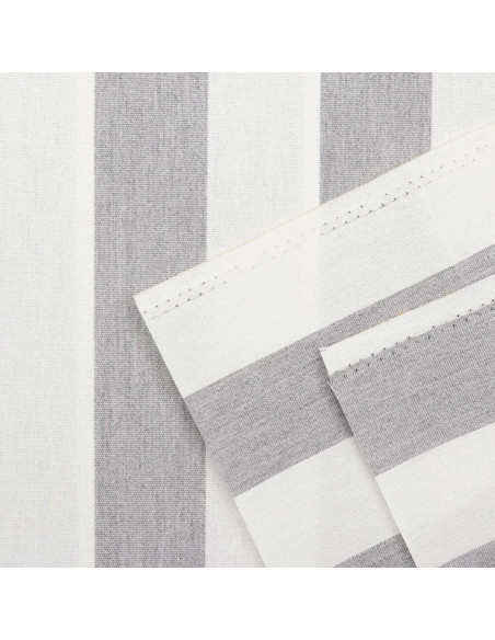 Toldo Rayas Gris Blanca Teflón - Lonas para Toldos - TelasOnline