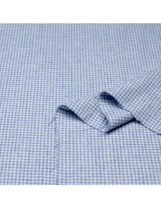 Tela Paño Pata Gallo Celeste - Telas para Abrigos | Telas Online 2