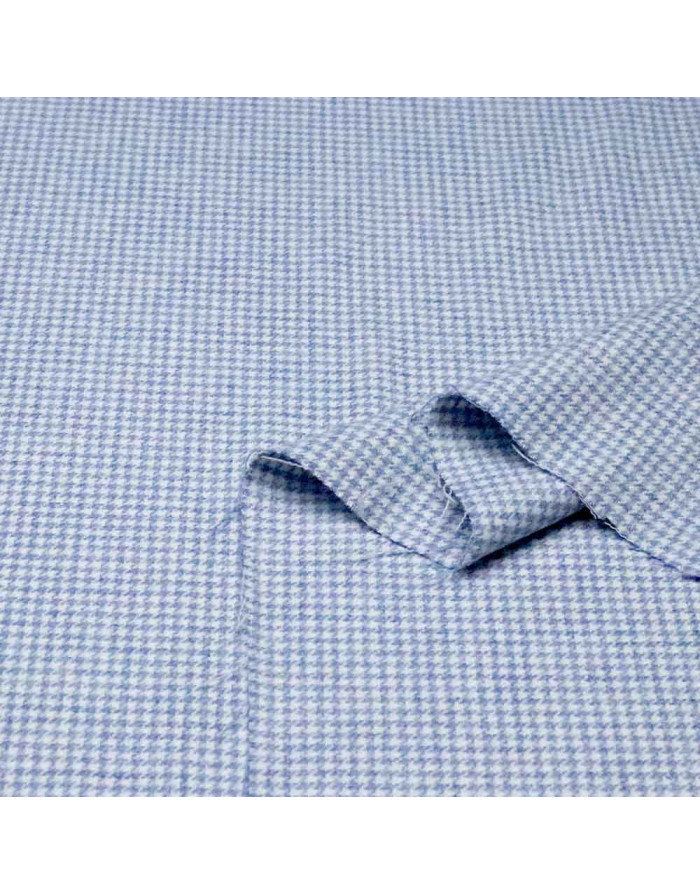 Tela Paño Pata Gallo Celeste - Telas para Abrigos | Telas Online - Imagen 2