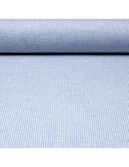 Tela Paño Pata Gallo Celeste - Telas para Abrigos | Telas Online - Imagen 1