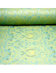 Brocado Turquesa Oro Atalaya - Brocado Turquesa para Cofradias