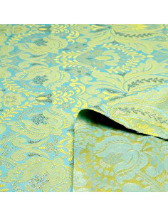 Brocado Turquesa Oro Atalaya - Brocado Turquesa para Cofradias 2
