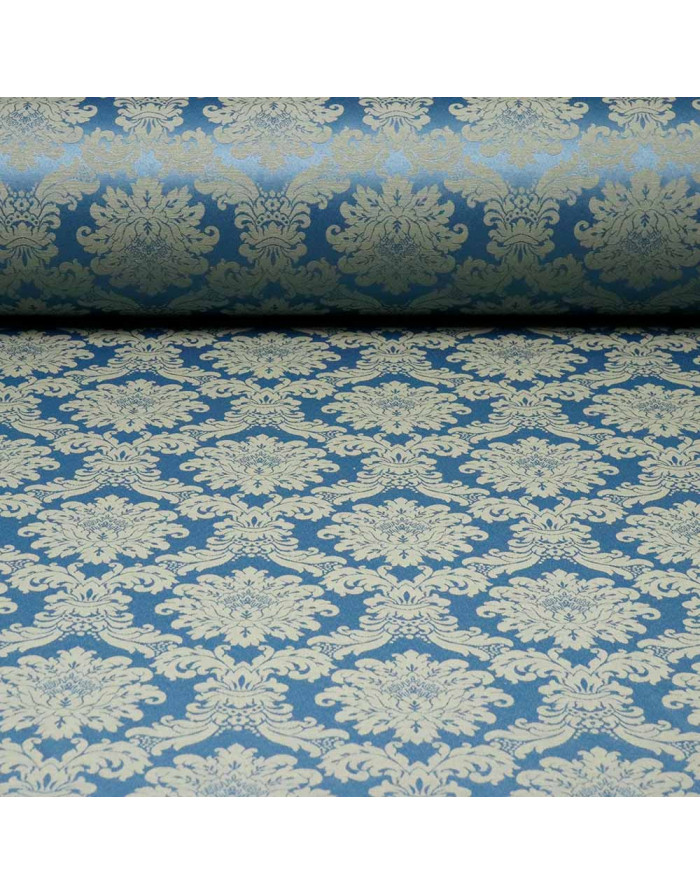 Damasco Azul Agua Versace - Retal | Telas en Liquidación - Imagen 1