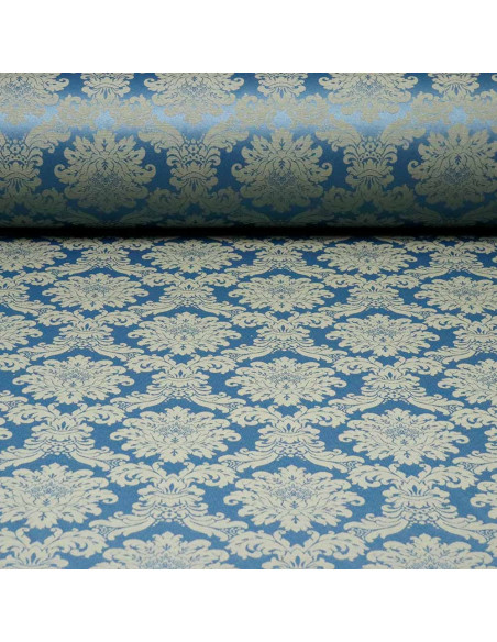 Damasco Azul Agua Versace - Retal | Telas en Liquidación - Imagen 1