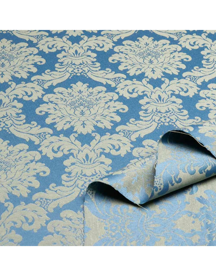 Damasco Azul Agua Versace - Retal | Telas en Liquidación - Imagen 2