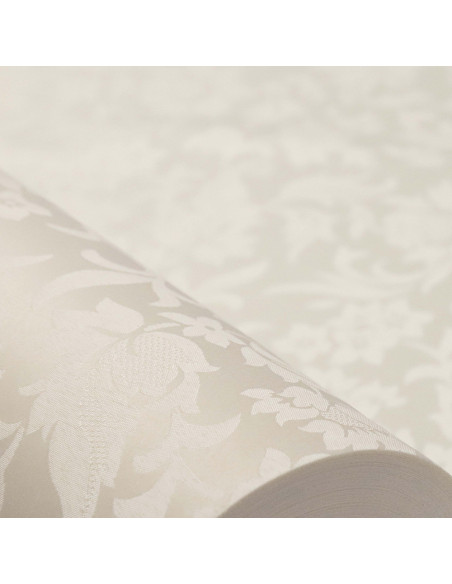 Damasco Beige Flor - Retal | Telas de Damasco en Rebajas - Imagen 2