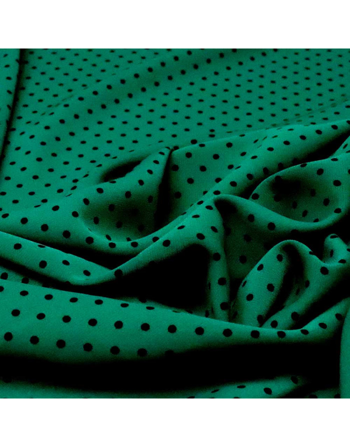 Crespón Verde Botella Lunar Negro Lycra | Tela Flamenca