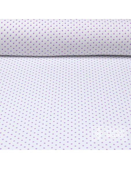 Crespón Blanco Lunar Malva Lycra | Lunares Malva - Imagen 1