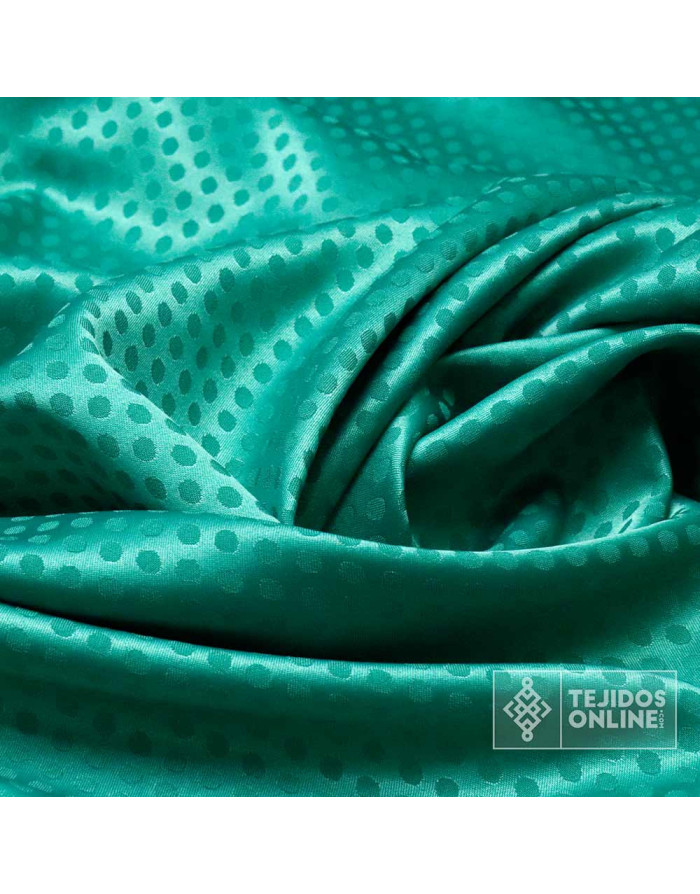 Satén Lycra Verde Lunar Pequeño - Tejidos de Lunares