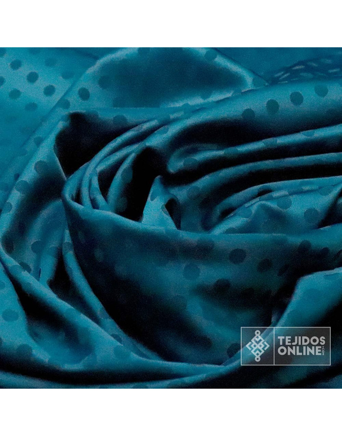 Satén Lycra Petróleo Lunar Lenteja - Telas de Flamenca