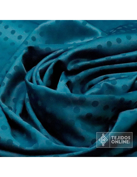Satén Lycra Petróleo Lunar Lenteja - Telas de Flamenca Satén Lycra Petróleo Lunar Lenteja - Telas de Flamenca
