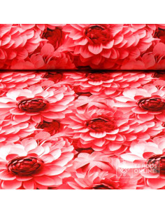 Crep Lycra Flor Roja