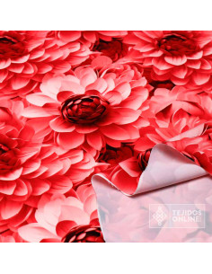 Crep Lycra Flor Roja | Telas de Flamenca Estampadas 2