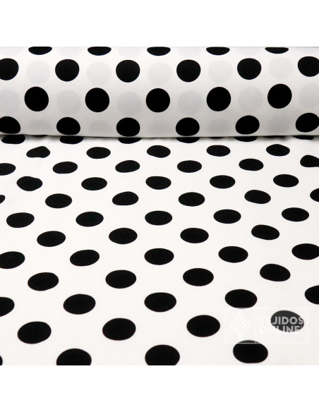 Crespón Blanco Lunar Blanco | Telas de Flamenca con Lycra - Imagen 1