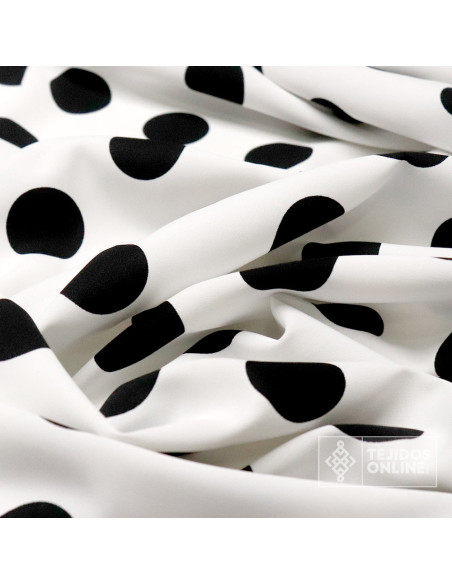 Crespón Blanco Lunar Blanco | Telas de Flamenca con Lycra - Imagen 3