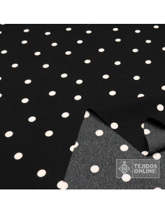 Tela Negra Lunar Beige - Telas Para Trajes de Flamenca - Lunares 2