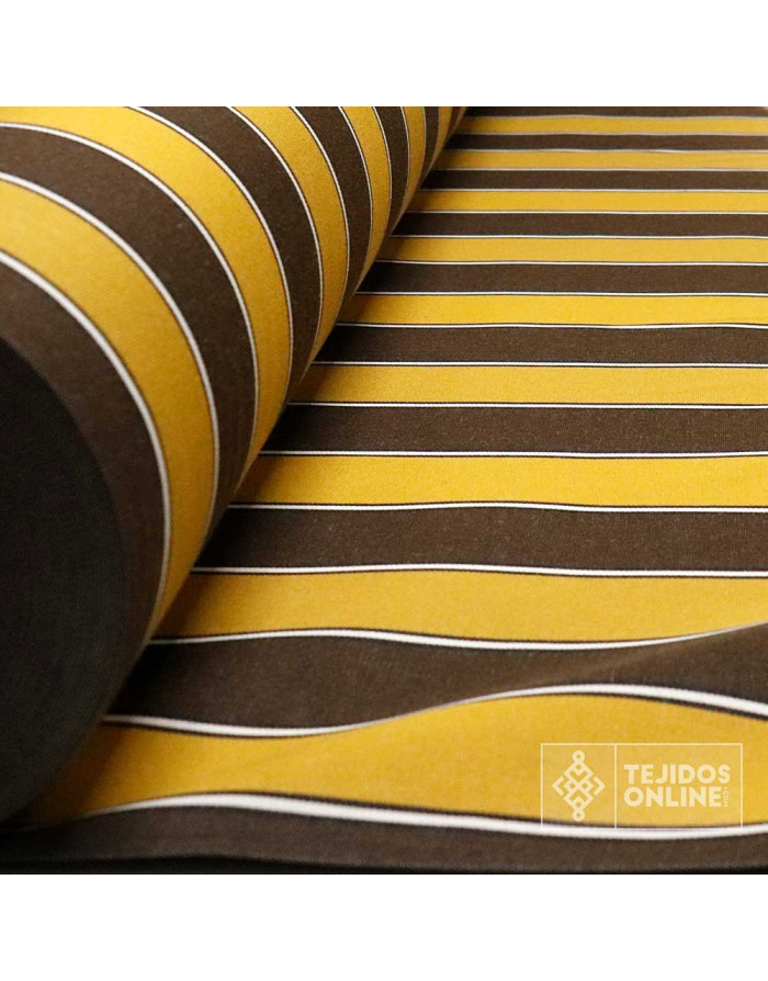 Telas de Toldos - Telas para Toldo Rayas Marrón Camel - Imagen 4