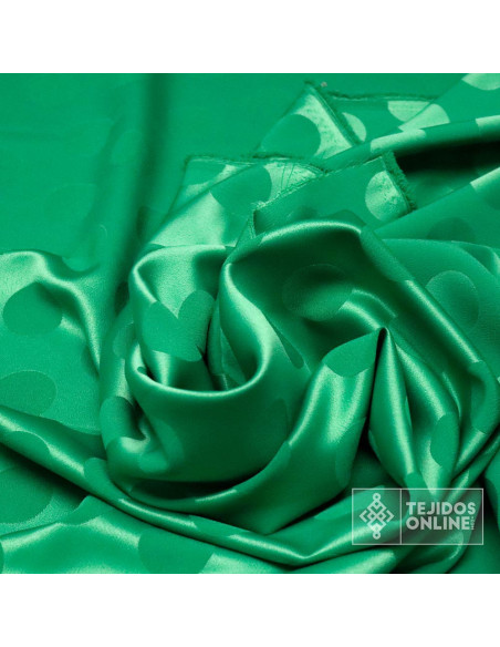 Tela de Satén Jacquard Verde - Telas para Flamenca Tela de Satén Jacquard Verde - Telas para Flamenca