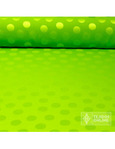 Tela de Satén Jacquard Verde Lima Flúor