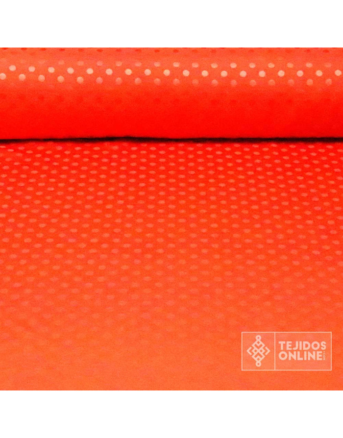Satén Lycra Naranja Lunar Lenteja | Telas de Flamenca - Imagen 2
