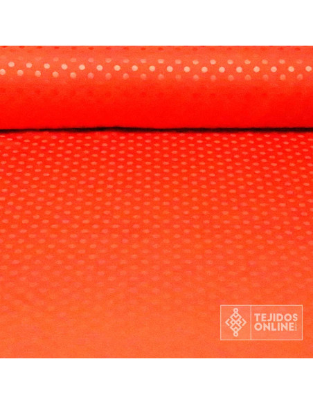Satén Lycra Naranja Lunar Lenteja | Telas de Flamenca - Imagen 2