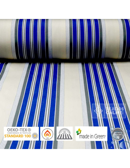 Lona de toldo Azul Rayas| Tienda de telas para exteriores - Imagen 1