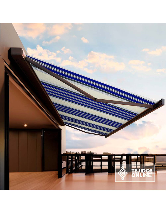 Lona de toldo Azul Rayas| Tienda de telas para exteriores - Imagen 4