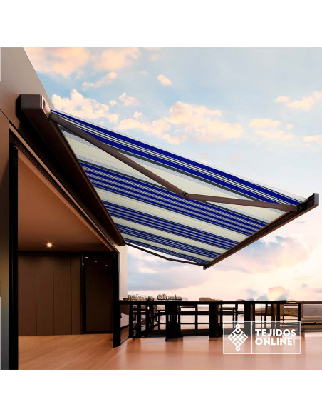 Lona de toldo Azul Rayas| Tienda de telas para exteriores - Imagen 4