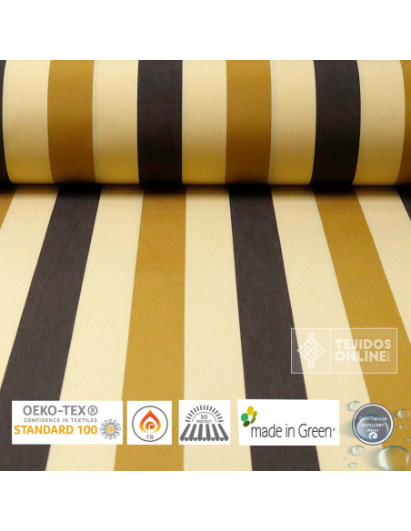 Telas de Toldos - Lona de Toldo Rayas Albero Marrón - Toldos - Imagen 1