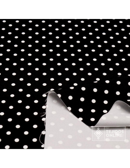 Tela Negra Lunar Blanco Lenteja - Telas de Flamenca - Tejidos Tela Negra Lunar Blanco Lenteja - Telas de Flamenca - Tejidos