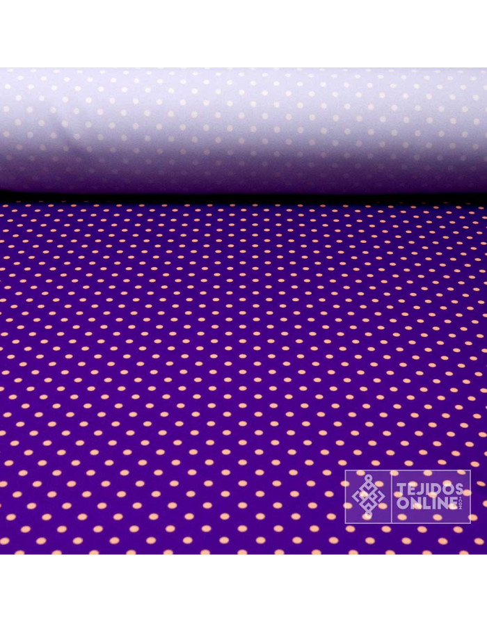 Tela Morada Lunar Mandarina - Telas de Lunares  - Tejidos - Imagen 1