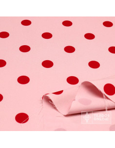 Tela Rosa Nude Lunar Grosella - Tela Rosa de Flamenca - Telas - Imagen 2