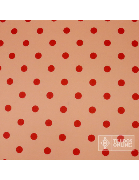 Tela Salmón Lunar Coral - Tela para Trajes de Flamenca - Telas - Imagen 3