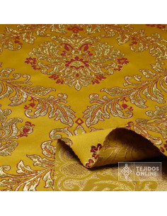 Brocado Dorado Hilo Burdeos Cofrade - Telas Para Cofradías 2
