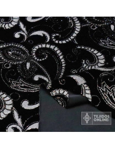 Terciopelo Negro Cachemira Plata 2