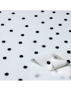 Tela Blanca Lunar Negro Lycra Lenteja - Tejidos de Lunares 2