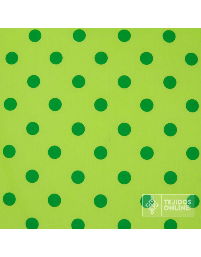 Popelín Lima Lunar Verde - Tejidos de Flamenca - Lunares - Imagen 3
